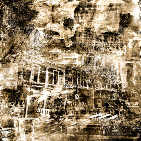 Abstract art with textured brown and black tones