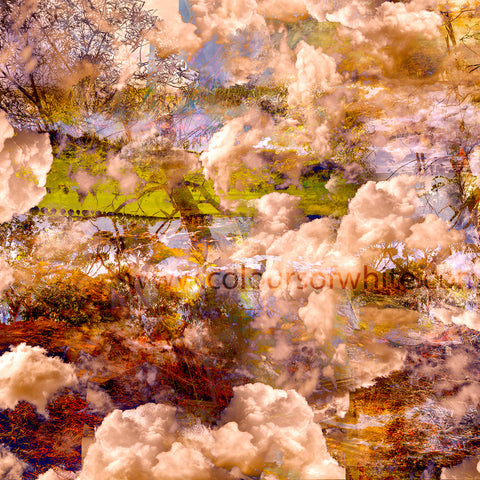 A Place to Dream contemporary landscape wall art canvas or Chromaluxe metal optioned print with soft lilac tones, layered clouds and dreamlike Australian scenery