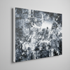 “A World Lost Within” archival canvas print by Durham J White, featuring a layered photographic artwork of Bendigo's View Street and Pall Mall in black and white with sharp geometric forms and atmospheric monochrome passages.