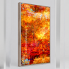 “Autumnal Fall” ChromaLuxe metal print by Durham J White, featuring a layered photographic artwork of Honour Avenue in Macedon in deep autumnal reds, blazing burnt oranges, and intense golden tones.