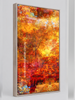 Autumnal Fall – Ash box framed archival canvas print. Contemporary landscape by Durham J White. Rich reds, burnt orange and golden tones inspired by Honour Avenue Macedon at peak autumn in a tall layered photographic composition.
