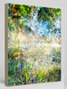 “Rising to the Countryside Glory” Archival canvas print by Durham J White, featuring a layered photographic artwork of wild grasses catching morning light against deep Australian greens, morning yellows, and cool sky blues.