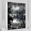 “Etched” archival canvas print by Durham J White, featuring a monochrome layered photographic artwork of the central Victorian countryside and expansive cloudscapes in carbon blacks, charcoal mid-tones, and crisp whites.