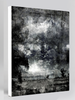 “Etched” archival canvas print by Durham J White, featuring a monochrome layered photographic artwork of the central Victorian countryside and expansive cloudscapes in carbon blacks, charcoal mid-tones, and crisp whites.