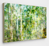 “Forest Dwelling” archival canvas print by Durham J White, featuring a layered photographic artwork of the Trentham countryside with neutral greens, warm earthy tones, and a soft painterly finish.