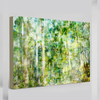 “Forest Dwelling” archival canvas print by Durham J White, featuring a layered photographic artwork of the Trentham countryside with neutral greens, warm earthy tones, and a soft painterly finish.
