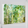 “Forest Dwelling” archival canvas print by Durham J White, featuring a layered photographic artwork of the Trentham countryside with neutral greens, warm earthy tones, and a soft painterly finish.