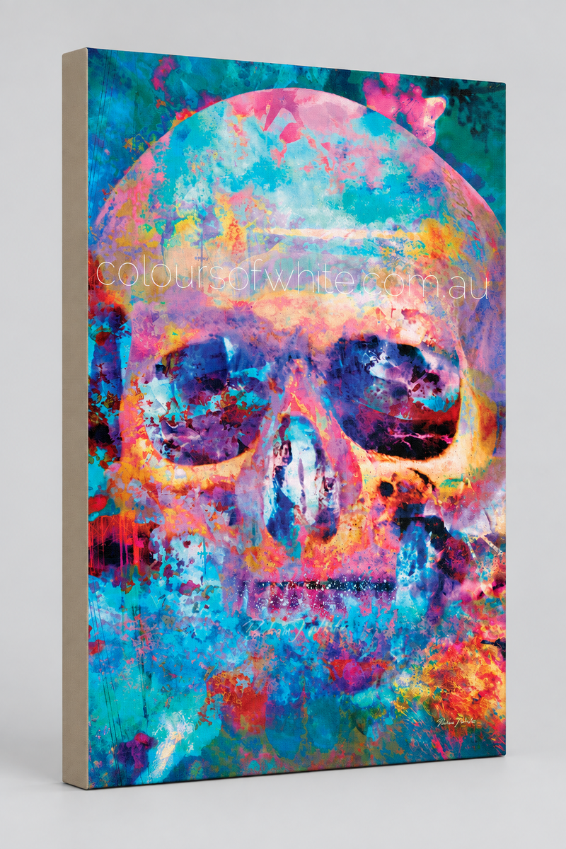 Soft Pastel Skull – Abstract Skull Canvas Wall Art | Durham J