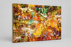 “Kaleidoscope of Views” archival canvas print by Durham J White, featuring a layered photographic artwork of Bendigo's streetscape in earthy greens, warm orange accents, and black-and-white structural elements.