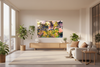 “Pastel Dreams” archival canvas print by Durham J White, featuring a layered photographic artwork of Bendigo's Sacred Heart Cathedral and View Street heritage architecture in pastel blush, sage green, and warm cream tones in a minimal interior.