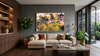 “Pastel Dreams” ash box framed archival canvas print by Durham J White, featuring a layered photographic artwork of Bendigo's Sacred Heart Cathedral and View Street heritage architecture in pastel blush, sage green, and warm cream tones in a minimal darker toned interior.