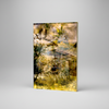 “Pathways Rise” archival canvas print by Durham J White, featuring a layered photographic artwork of a Kyneton nature reserve in vibrant lime greens, lemon yellows, and filtered warm tones.