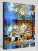“Reminiscing” archival canvas print by Durham J White, featuring a layered photographic artwork of Glenlyon with cornflower blues, autumn reds, evoking a dreamlike Japanese landscape with white cloud snow-cap illusions and cherry blossom pink tones.