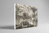 “Shades of the Historical Present Past” archival canvas print by Durham J White, featuring a monochromatic layered photographic artwork of Piper Street in Kyneton in rich greys, crisp whites, and deep ink blacks.