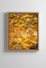“The Angelic Golden Light” archival canvas print by Durham J White, featuring a layered photographic artwork of Bendigo's View Street and Pall Mall in warm golden ambers and luminous ochre tones with ash frame print.