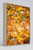 "The Angelic Golden Light" ash box framed archival canvas print by Durham J White, featuring a layered photographic artwork of Bendigo's View Street and Pall Mall with sculptural architectural elements in warm golden ambers and luminous ochre tones.