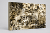 “The Lightly Industrial View” archival canvas print by Durham J White, featuring a layered photographic artwork of Bendigo's View Street and Pall Mall in a restrained sepia and warm monochromatic palette and architectural composition.