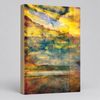 what looms… at one with the earth — archival canvas print by Durham J White featuring the Great Ocean Road layered photographic landscape in lush greens and warm gold and a mysterious silhouetted figure.