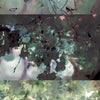 Blossoms Square Element 4 — deep green and mauve Japanese blossom artwork by Durham J White
