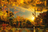 “Piper Street 3view” artwork by Durham J White, featuring a layered photographic artwork of Kyneton's historic Piper Street in radiant amber, orange, and earthy golden tones.