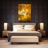“Pyramids of the Historical Golden New” ChromaLuxe metal print by Durham J White, featuring a layered photographic artwork of Piper Street's historic landmarks in Kyneton in washed copper and golden tones bedroom feature art.