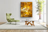 “Pyramids of the Historical Golden New” ChromaLuxe metal print by Durham J White, featuring a layered photographic artwork of Piper Street's historic landmarks in Kyneton in washed copper and golden tones.