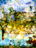 “Rebirth” wall art by Durham J White, featuring an abstract nature photographic artwork with arctic blues, deep indigo, a central break of warm light, and the subtle reflection of a historic cottage in the sky.