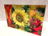 Colourful freestanding tile artwork featuring floral arrangement with FleuroSun sunflowers.