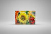 Colourful freestanding tile artwork featuring floral arrangement with FleuroSun sunflowers.