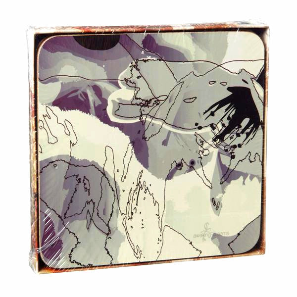 Four abstract cherry blossom art coasters with different colour scheme