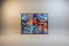 The Pathway to Heaven – Japan winter landscape by Durham J White. Vermillion torii gates rising through electric blue and cobalt in a layered photographic composition of Fushimi Inari in winter. Box Framed Canvas